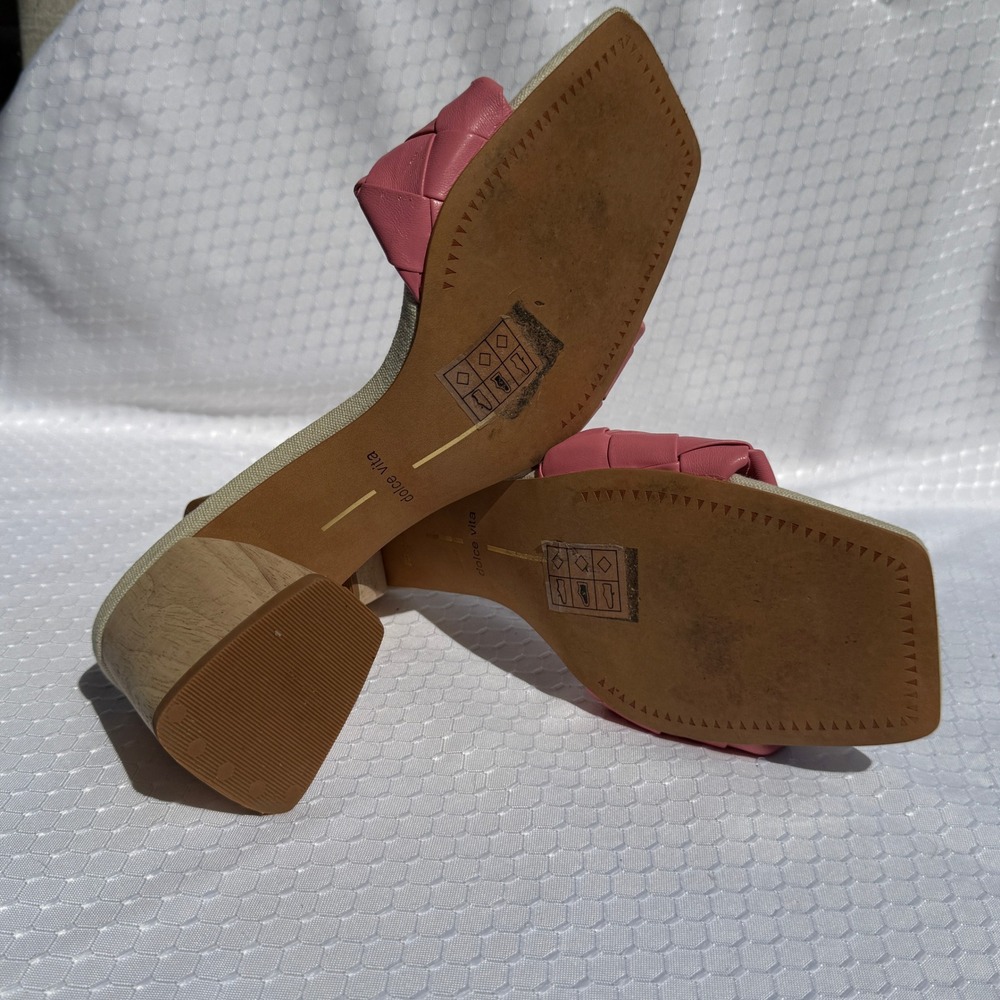 Dolce Vita 8.5 Paily Pink Braided Square Toe Block Heel Sandals Mules Women - Picture 8 of 10